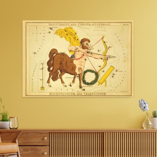 Sagittarius -  teken van het Afbeelding van de die Canvas Afdruk (Insitu (Woonkamer))