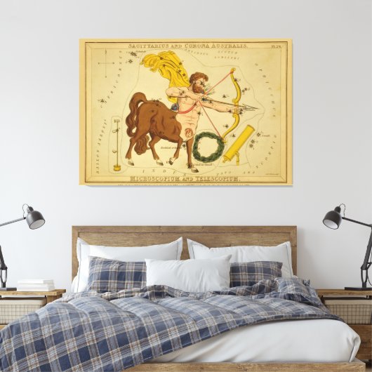 Sagittarius - teken van het Afbeelding van de die Canvas Afdruk (Insitu (Slaapkamer))