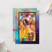 SAGITTARIUS, TEMPERANTIE TAROT ZODIAC BIRTHDAAGKAA KAART (Voorkant / Achterkant in situ)