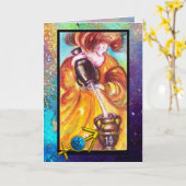 SAGITTARIUS, TEMPERANTIE TAROT ZODIAC BIRTHDAY KAART (Gele Bloem)