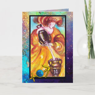 SAGITTARIUS, TEMPERANTIE TAROT ZODIAC BIRTHDAY KAART