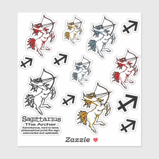 Sagittarius The Archer zodiac art Sticker (Vel)