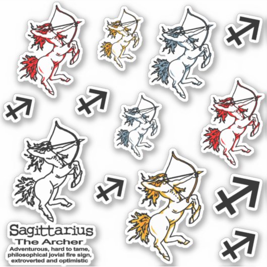 Sagittarius The Archer zodiac art Sticker (Voorkant)