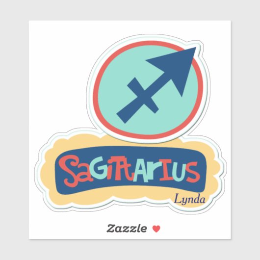 Sagittarius the Archer Zodiac Contour Sticker (Vel)