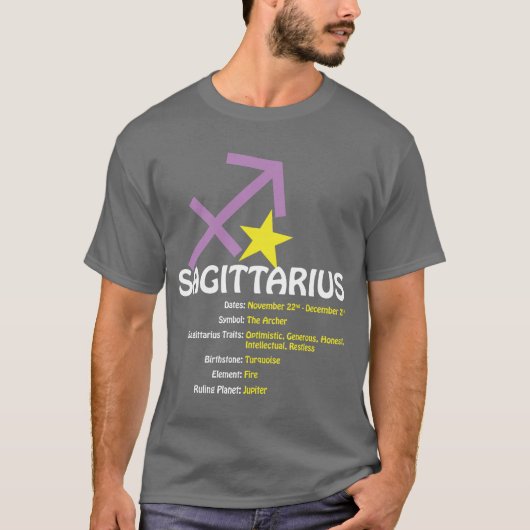 Sagittarius Traits Dark T-Shirt (Voorkant)