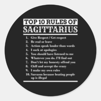 Sagittarius Traits Horoscope Zodiac Sign Ronde Sticker