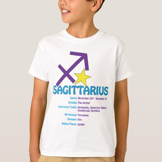 Sagittarius Traits Kinder T-Shirt (Voorkant)