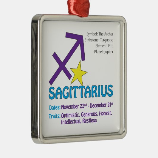 Sagittarius Traits Square Ornament (Rechts)