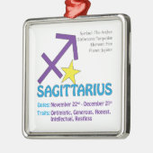 Sagittarius Traits Square Ornament (Links)