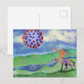 Sagittarius vecht tegen het Covid-virus Briefkaart (Voorkant / Achterkant)