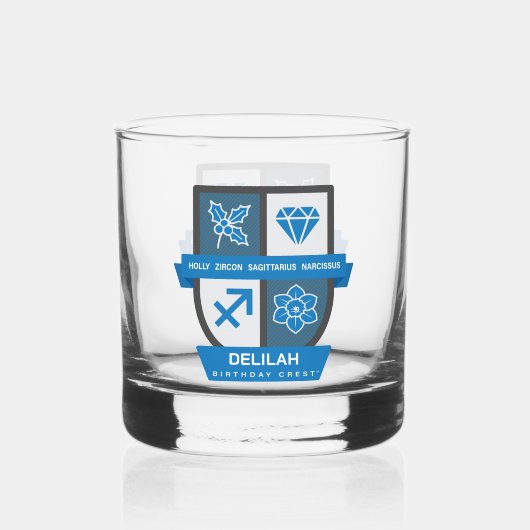 Sagittarius Verjaardag Crest™ 1-21 december Whisky Glas (Voorkant)
