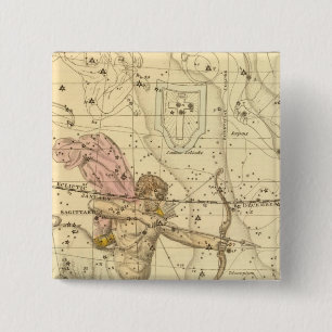 Sagittarius Vierkante Button 5,1 Cm