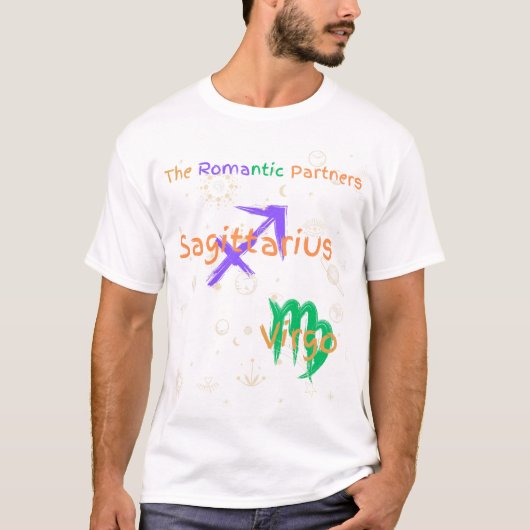 Sagittarius Virgo Couple Zodiac T-Shirt (Voorkant)