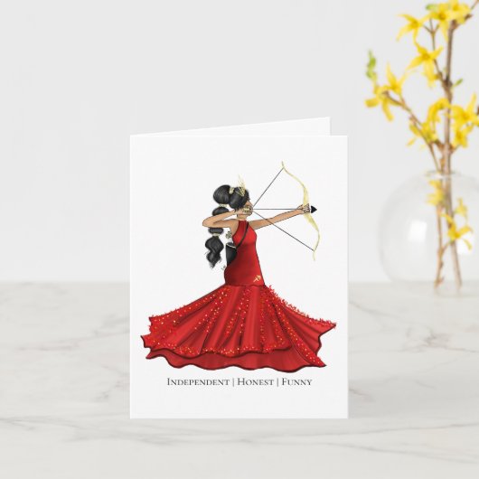 Sagittarius Vrouw Goddess - Birthday Kaart (Gele Bloem)