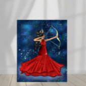 Sagittarius Vrouw Goddess - Galaxy Space Stars Canvas Afdruk