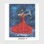 Sagittarius Vrouw godin met aangepaste tekst Sticker (Vel)