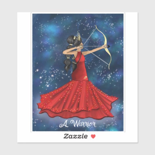 Sagittarius Vrouw godin met aangepaste tekst Sticker (Vel)