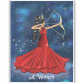 Sagittarius Vrouw godin met aangepaste tekst Sticker (Voorkant)