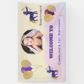 Sagittarius Watercolor 1st Birthday | Photo Sign Spandoek (Verticaal)