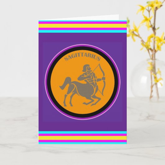 Sagittarius Wenskaart Kaart (Gele Bloem)
