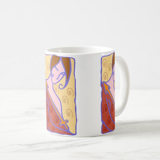 Sagittarius Woman uit 1920 in sinaasappel Koffiemok (Voorkant rechts)