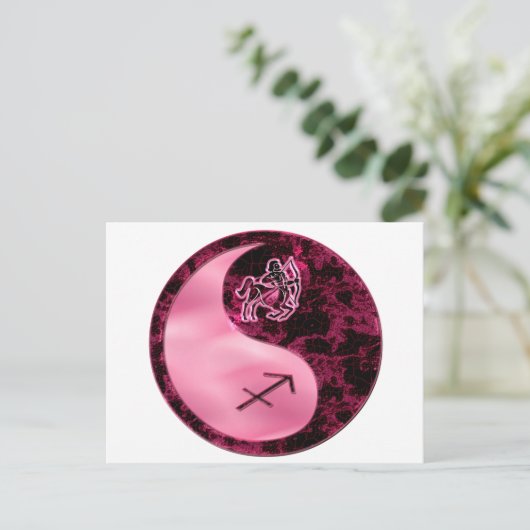Sagittarius Yin Yang Briefkaart (Staand voorkant)
