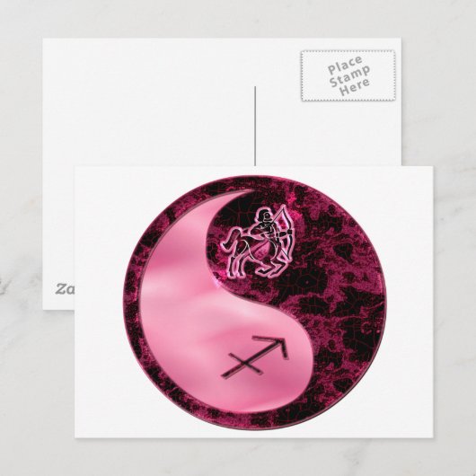 Sagittarius Yin Yang Briefkaart (Voorkant / Achterkant)