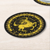 Sagittarius - Zodiabord - Symbool - Horoscope Ronde Kartonnen Onderzetter (Gebogen)