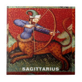 Sagittarius Zodiac 15th Century Medieval Art Tegeltje (Voorkant)