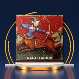 Sagittarius Zodiac 15th Century Medieval Art Tegeltje