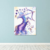 Sagittarius Zodiac Abstracte Waterverf Wall Art Canvas Afdruk (Insitu (Houten vloer))