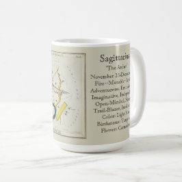 Sagittarius Zodiac Antiek Astronomische Kaart Koffiemok