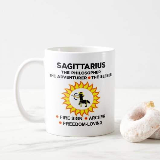 Sagittarius Zodiac Archer Astrological Koffiemok (Met donut)