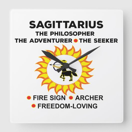 Sagittarius Zodiac Archer Birthday Vierkante Klok (Voorkant)