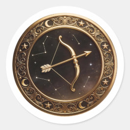 Sagittarius Zodiac Archer Ronde Sticker