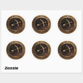 Sagittarius Zodiac Archer Ronde Sticker (Vel)