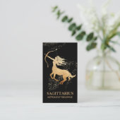 *~* SAGITTARIUS Zodiac Astrologie Lezingen zwart Visitekaartje (Staand voorkant)