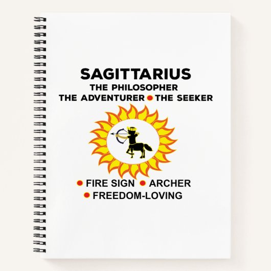 Sagittarius Zodiac Astrologische Tekenen Notitieboek (Voorkant)