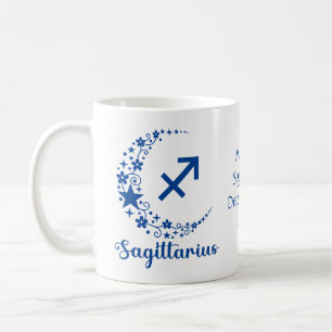 Sagittarius Zodiac Astrology Birthday Blue White Koffiemok
