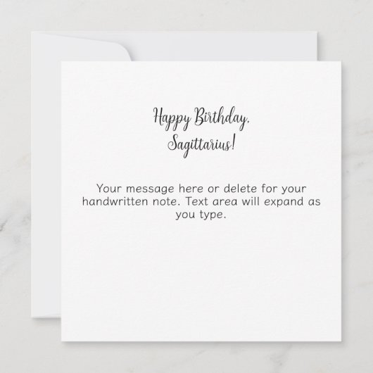 Sagittarius Zodiac Astrology Celestial Birthday Kaart (Achterkant)