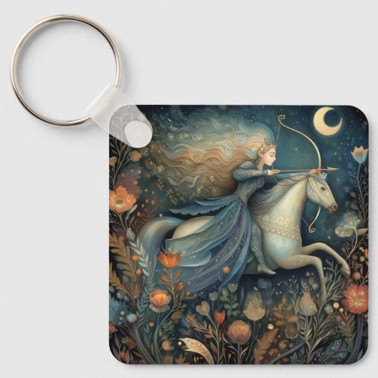 Sagittarius Zodiac Astrology Celestial Birthday Sleutelhanger (Voorkant)
