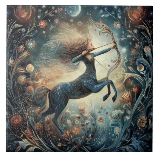 Sagittarius Zodiac Astrology Mystical Birthday Tegeltje (Voorkant)