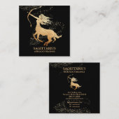 *~* SAGITTARIUS Zodiac Astrology Readings on Black Vierkante Visitekaartje (Voorkant / Achterkant)