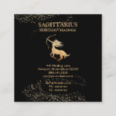 *~* SAGITTARIUS Zodiac Astrology Readings on Black Vierkante Visitekaartje (Achterkant)