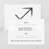 Sagittarius. Zodiac Astrology Sign. Zwart. RSVP Kaartje (Voorkant / Achterkant)