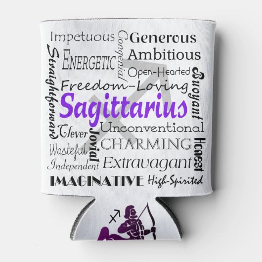 Sagittarius Zodiac Astrology Traits Collage Blikjeskoeler (Voorkant)