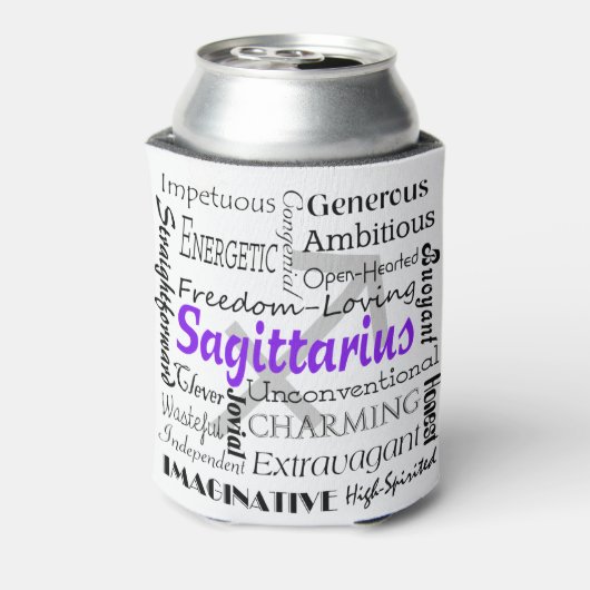 Sagittarius Zodiac Astrology Traits Collage Blikjeskoeler (Blikje Achterkant)