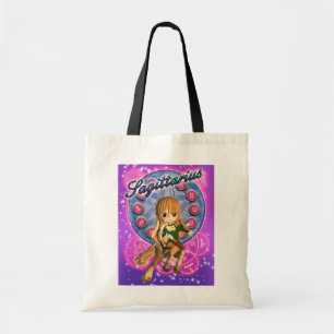 Sagittarius Zodiac Bag met Cute Vrouw Centaur Tote Bag