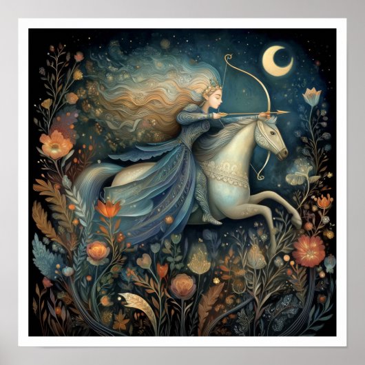 Sagittarius Zodiac Birth Sign Astrology Celestial Poster (Voorkant)