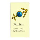 SAGITTARIUS ZODIAC BIRTHDAY Blue Turquoise Etiket (Voorkant)